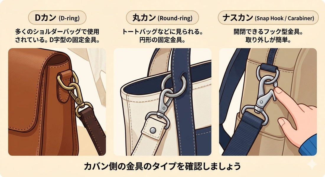 カバンのストラップの付け方｜肩が痛くならない交換術を解説
