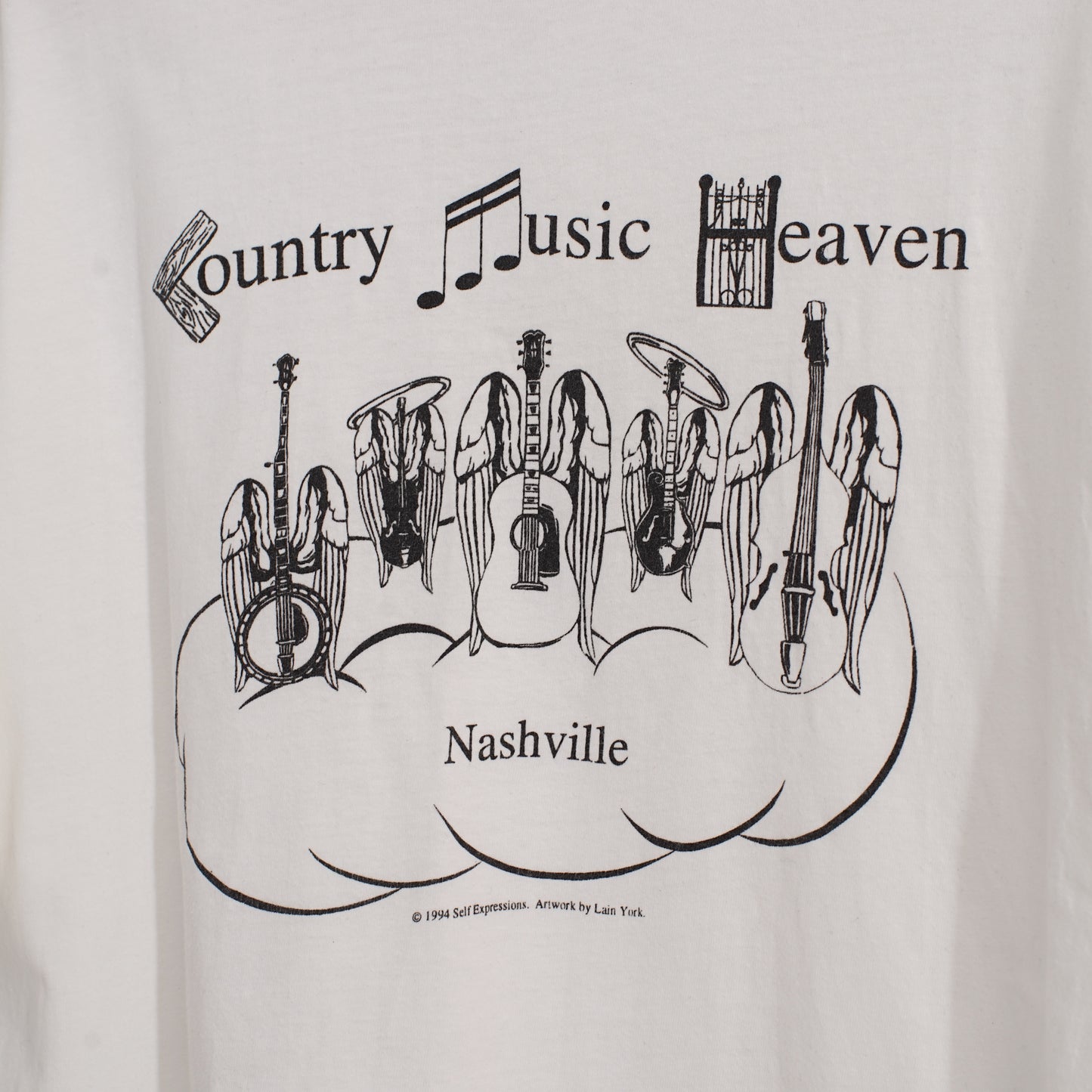 Winged Instruments Print Tee 翼の生えたギターTシャツ｜ギターストラップ屋が選ぶ古着＆雑貨