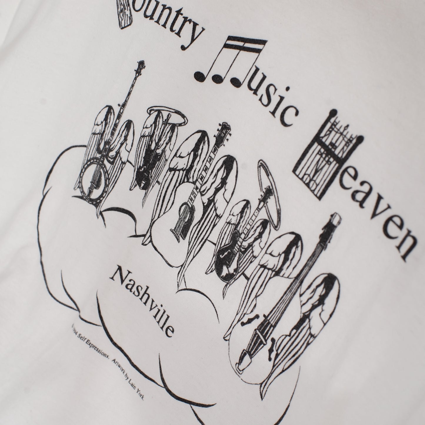 Winged Instruments Print Tee 翼の生えたギターTシャツ｜ギターストラップ屋が選ぶ古着＆雑貨