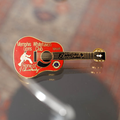 Memphis Lions Club ギター型 エルヴィス・プレスリー記念ピンバッジ#3｜ギターストラップ屋が選ぶ古着＆雑貨