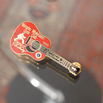 Memphis Lions Club ギター型 エルヴィス・プレスリー記念ピンバッジ#3｜ギターストラップ屋が選ぶ古着＆雑貨